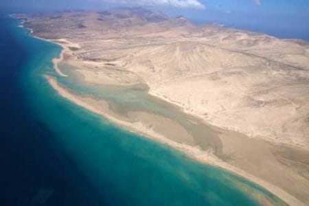 La playa de Sotavento, en Fuerteventura La playa de Sotavento, en Fuerteventura