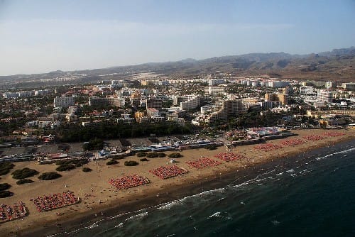 La playa del Inglés en Gran Canaria