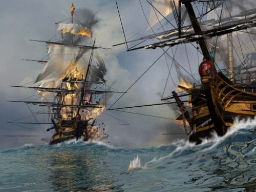 Batalla naval de piratas