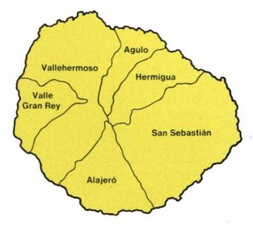 Mapa de los Municipios de La Gomera